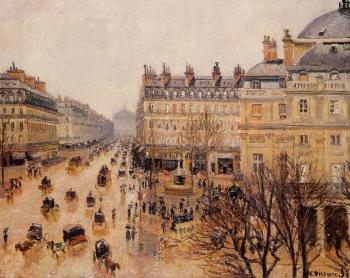 卡米耶 畢沙羅 Place du Theatre Francais, Rain Effect 卡米耶 畢沙羅 Place du Theatre Francais, Rain Effect